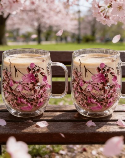 High Borosilicate Glass Cup, Creatively Designed for Dried Flowers, Coffee, Breakfast, Juice, Suitable for Espresso Iced Coffee, Milkshakes, Cocktails, Juices, Etc., Versatile And Reusable